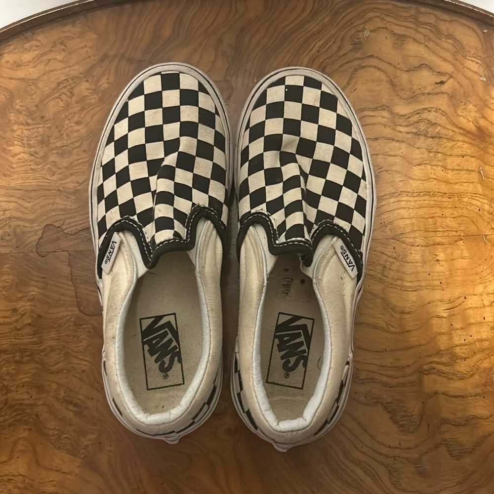 Vans kids checkerboard slip ons size 13
